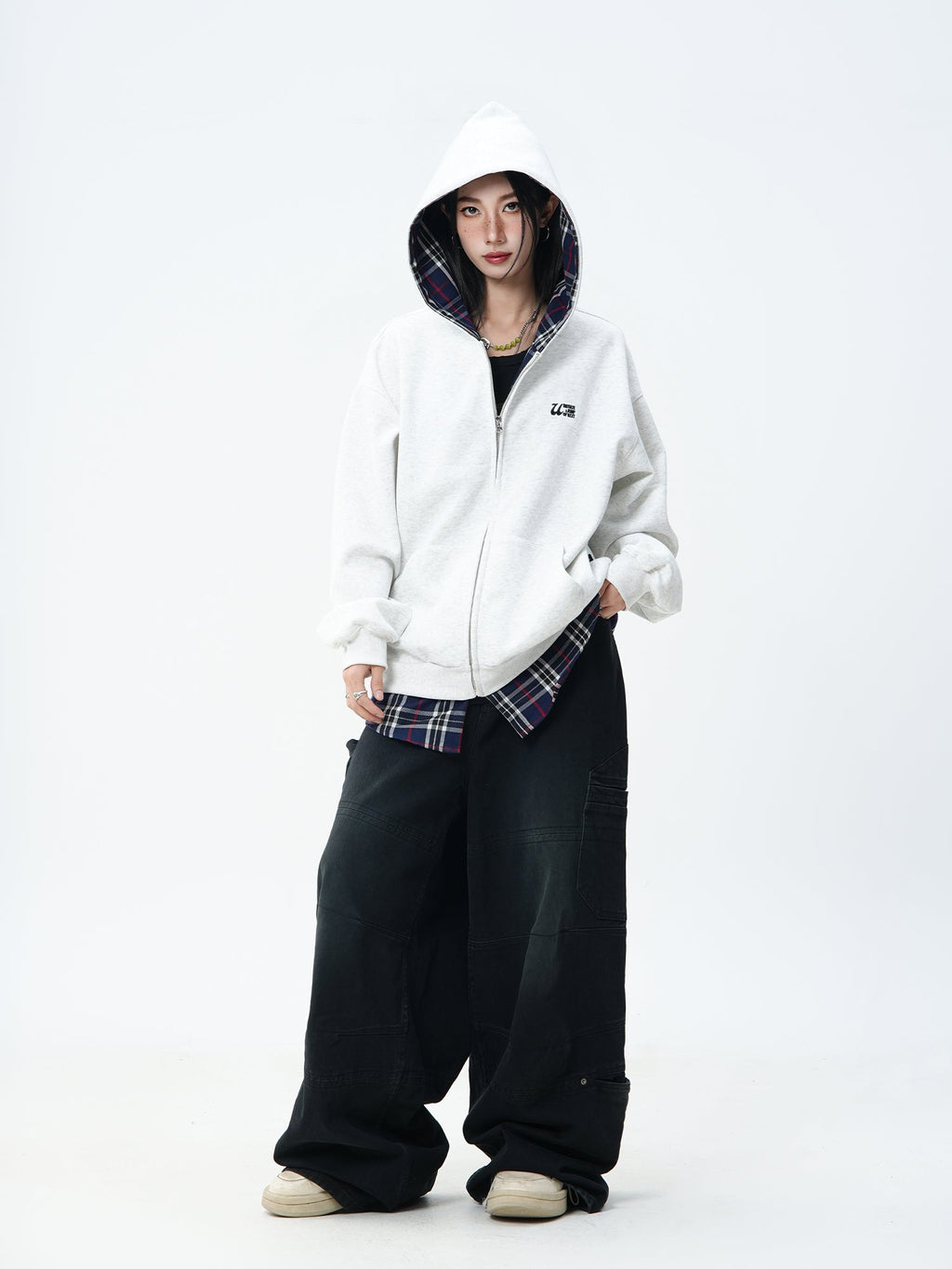 JUMPNEXT Layered Plaid Lined Zip Jacket by xoliverto.com