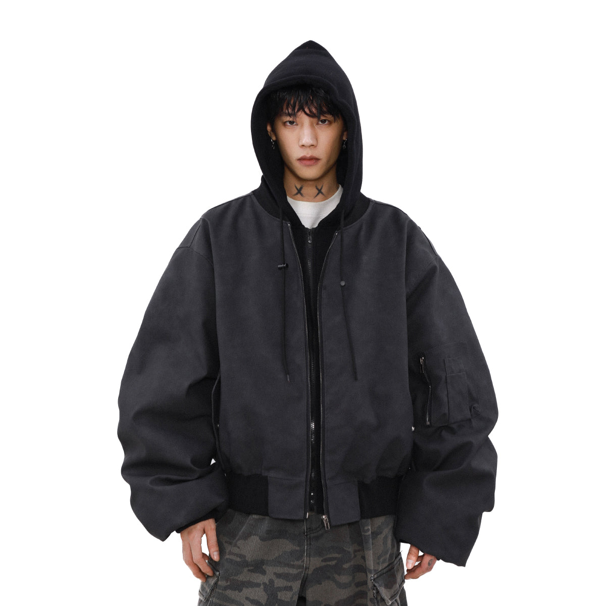 xoliverto.com MRNEARLY Vintage Faded Bomber Jacket