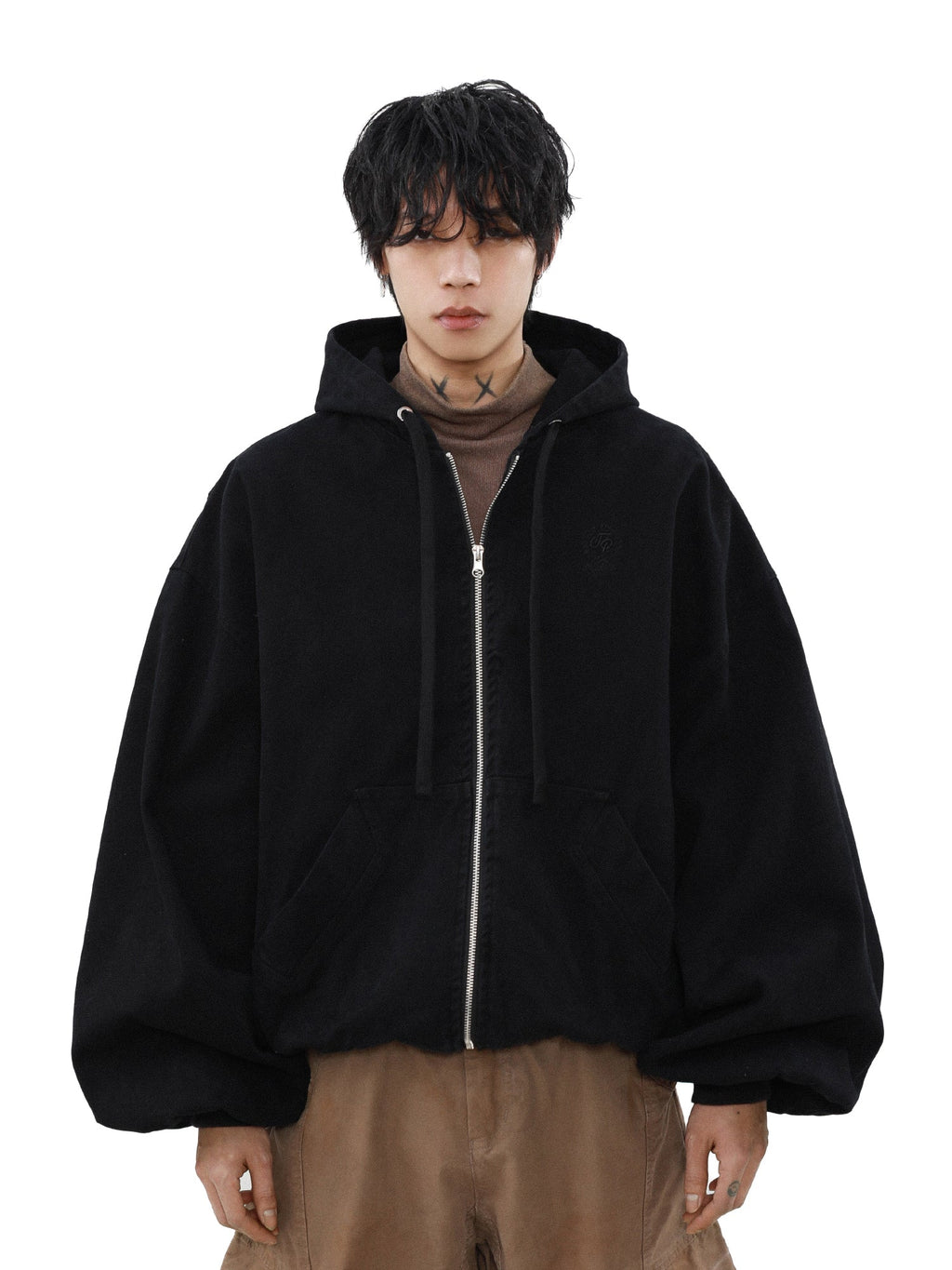 MRNEARLY Vintage Washed Embroidered Silhouette Zip Jacket by xoliverto.com