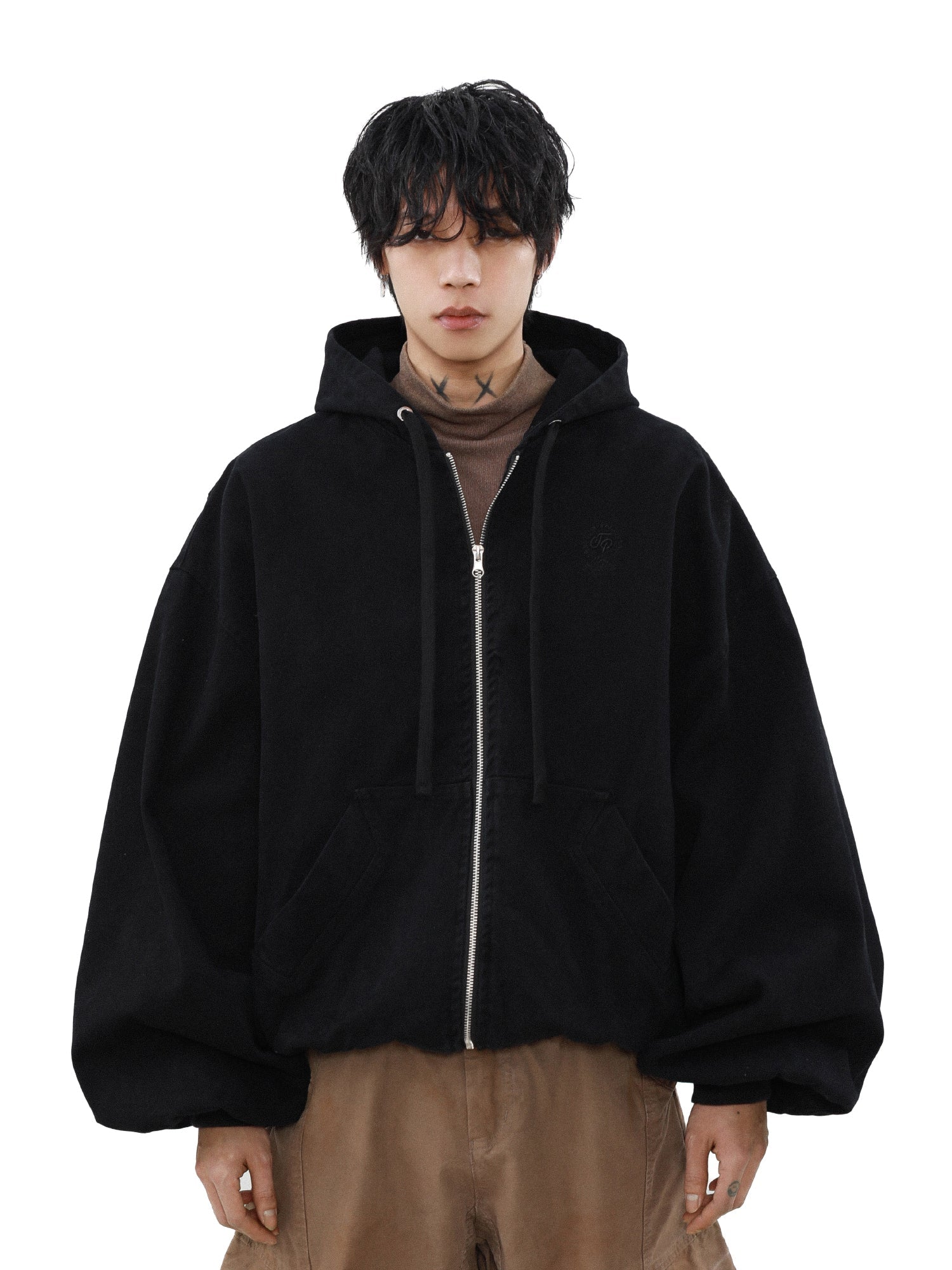 MRNEARLY Vintage Washed Embroidered Silhouette Zip Jacket by xoliverto.com