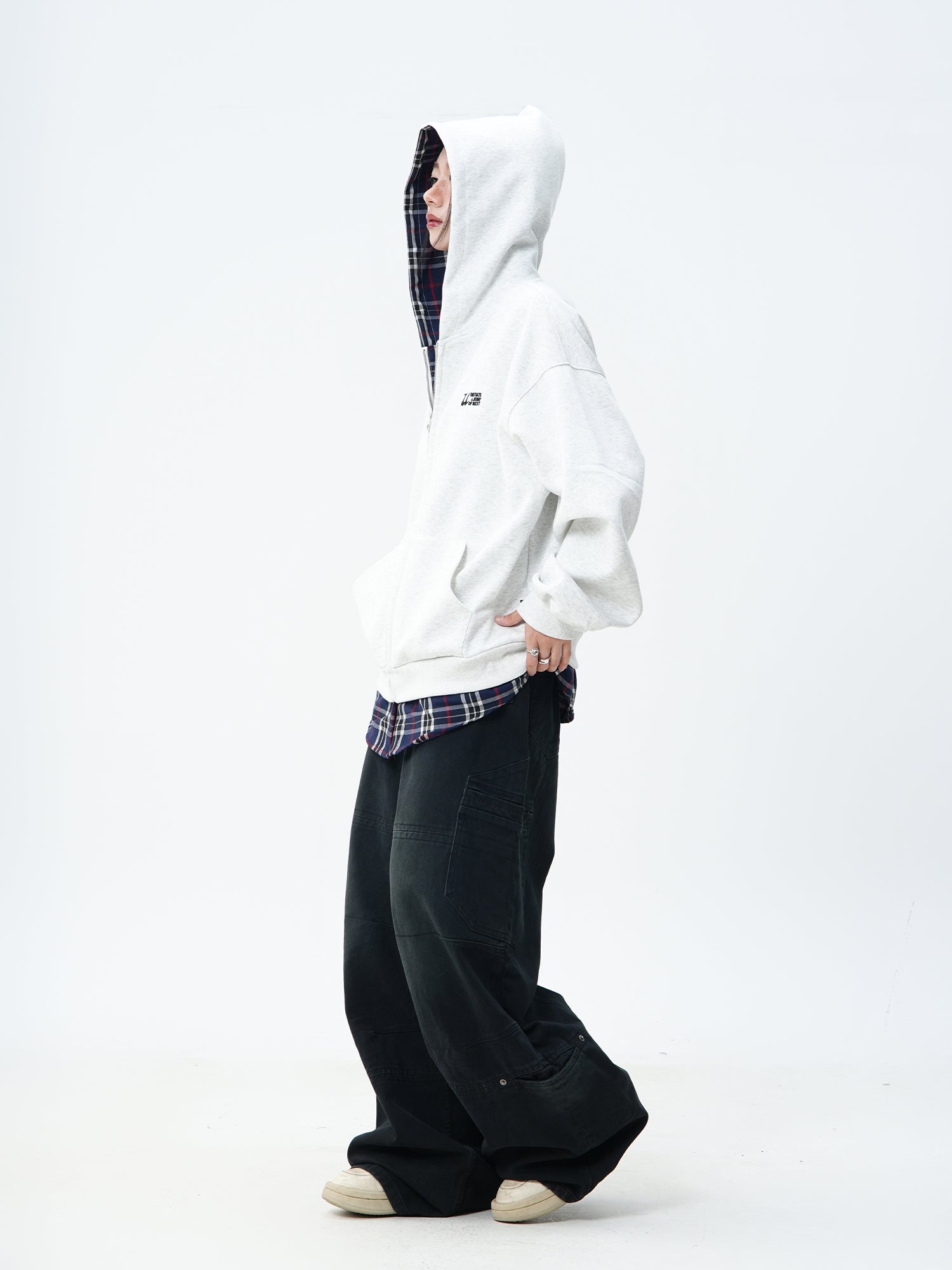 JUMPNEXT Layered Plaid Lined Zip Jacket by xoliverto.com