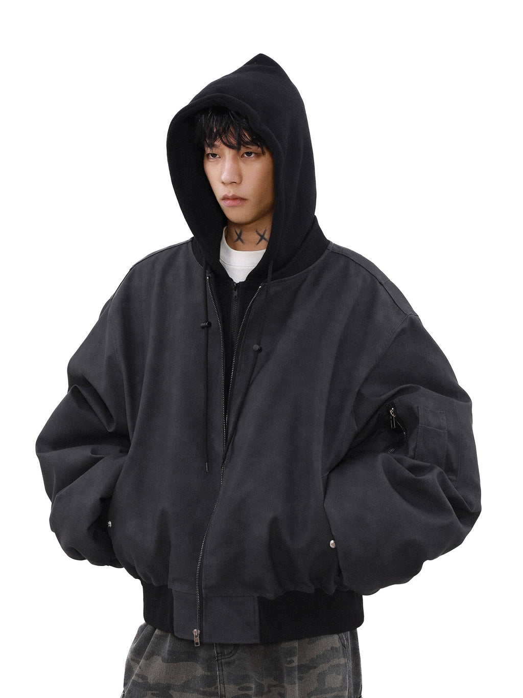 xoliverto.com MRNEARLY Vintage Faded Bomber Jacket