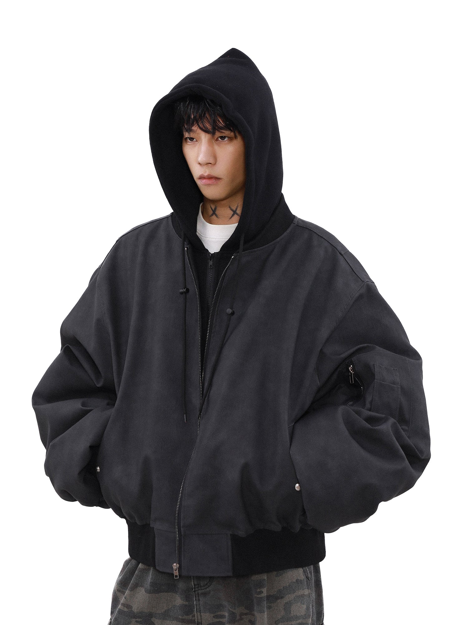 xoliverto.com MRNEARLY Vintage Faded Bomber Jacket