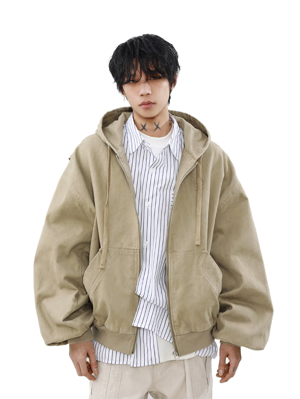 MRNEARLY Vintage Washed Embroidered Silhouette Zip Jacket by xoliverto.com