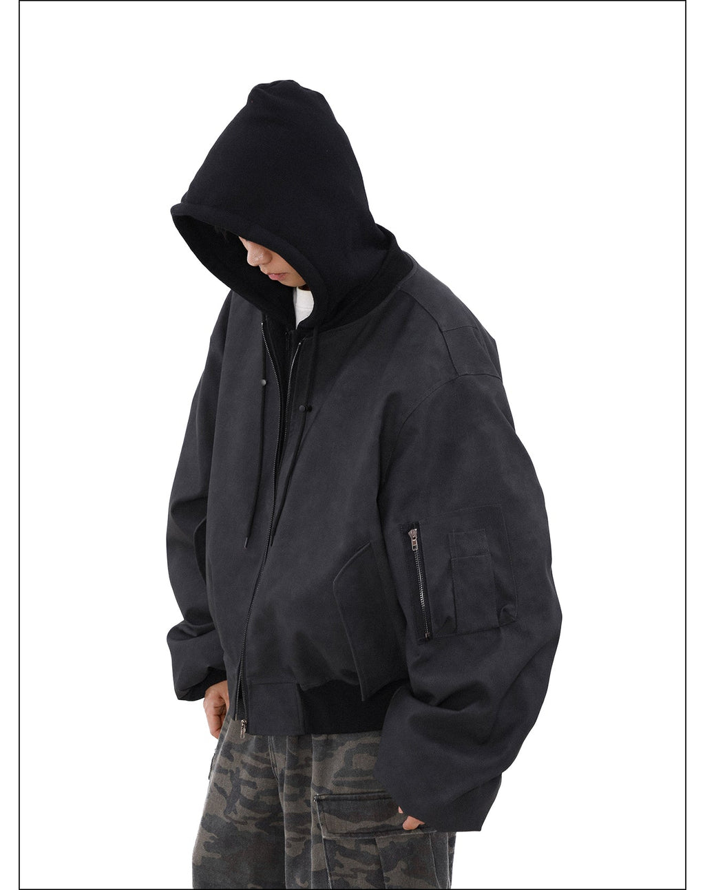 xoliverto.com MRNEARLY Vintage Faded Bomber Jacket
