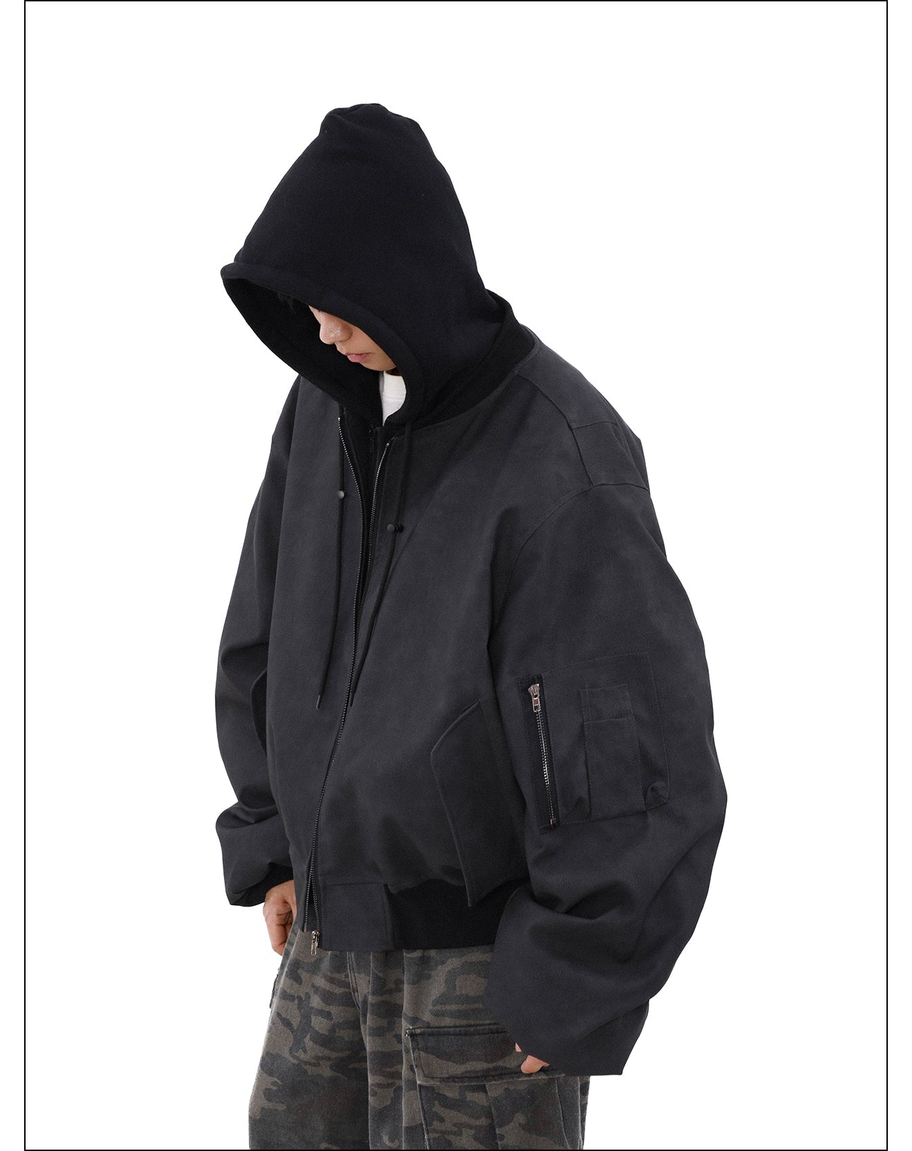 xoliverto.com MRNEARLY Vintage Faded Bomber Jacket