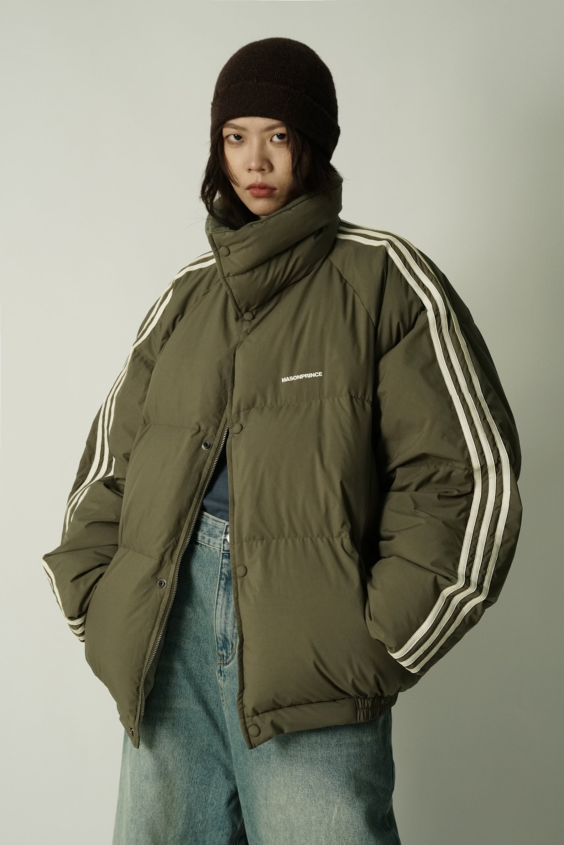 MASONPRINCE Striped Puffer Jacket by xoliverto.com