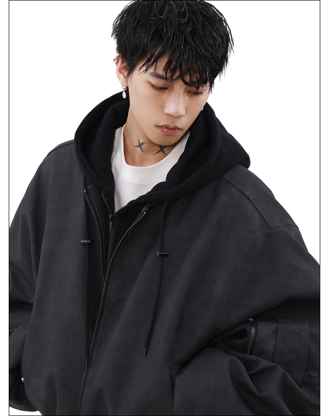 xoliverto.com MRNEARLY Vintage Faded Bomber Jacket