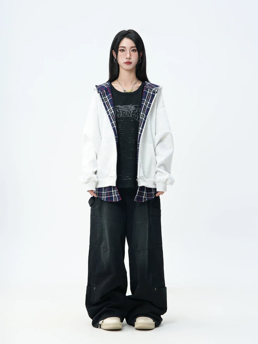JUMPNEXT Layered Plaid Lined Zip Jacket by xoliverto.com