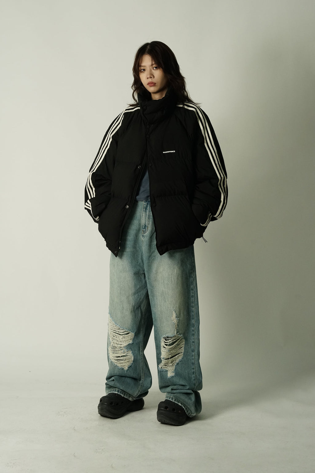 MASONPRINCE Striped Puffer Jacket by xoliverto.com