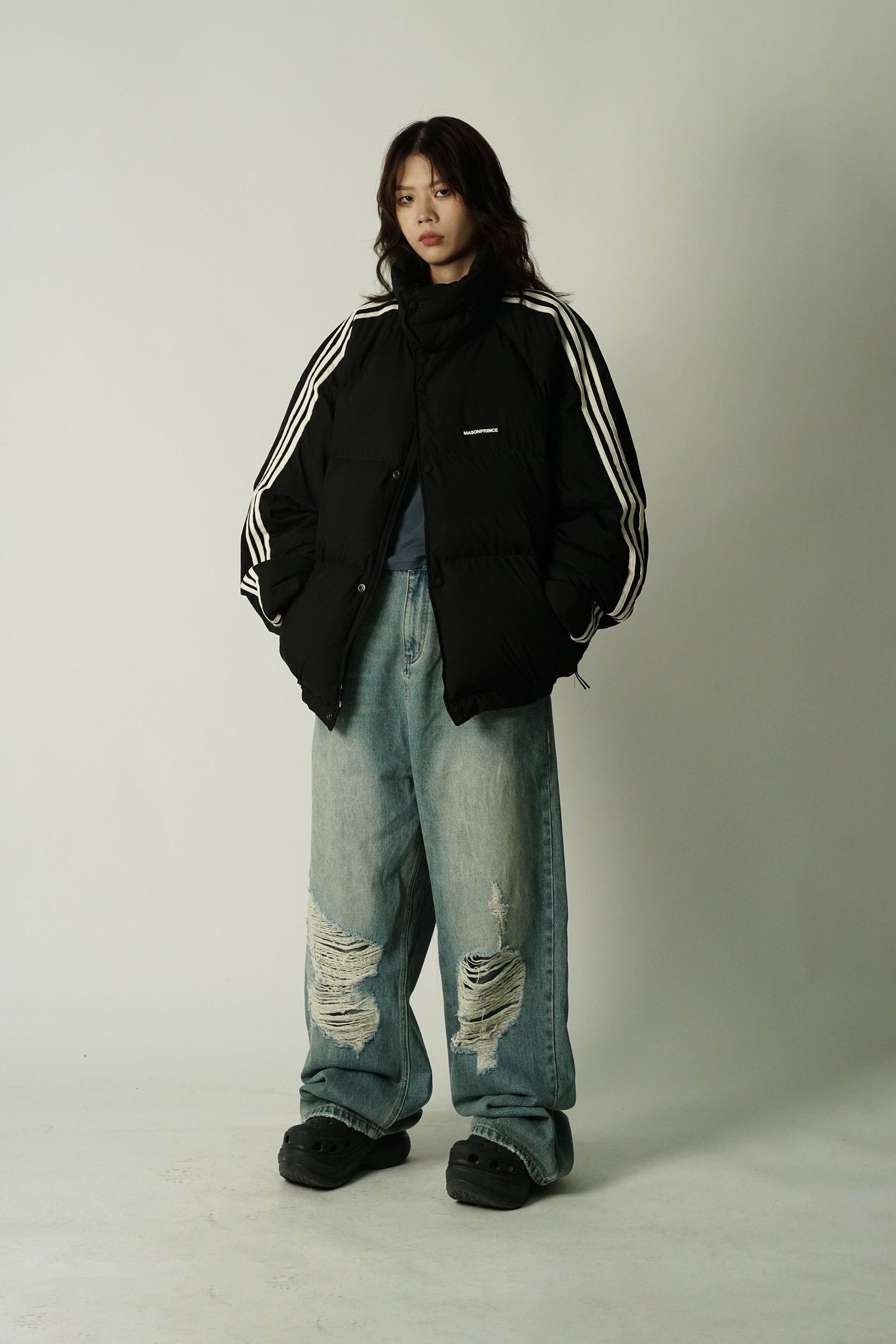 MASONPRINCE Striped Puffer Jacket by xoliverto.com