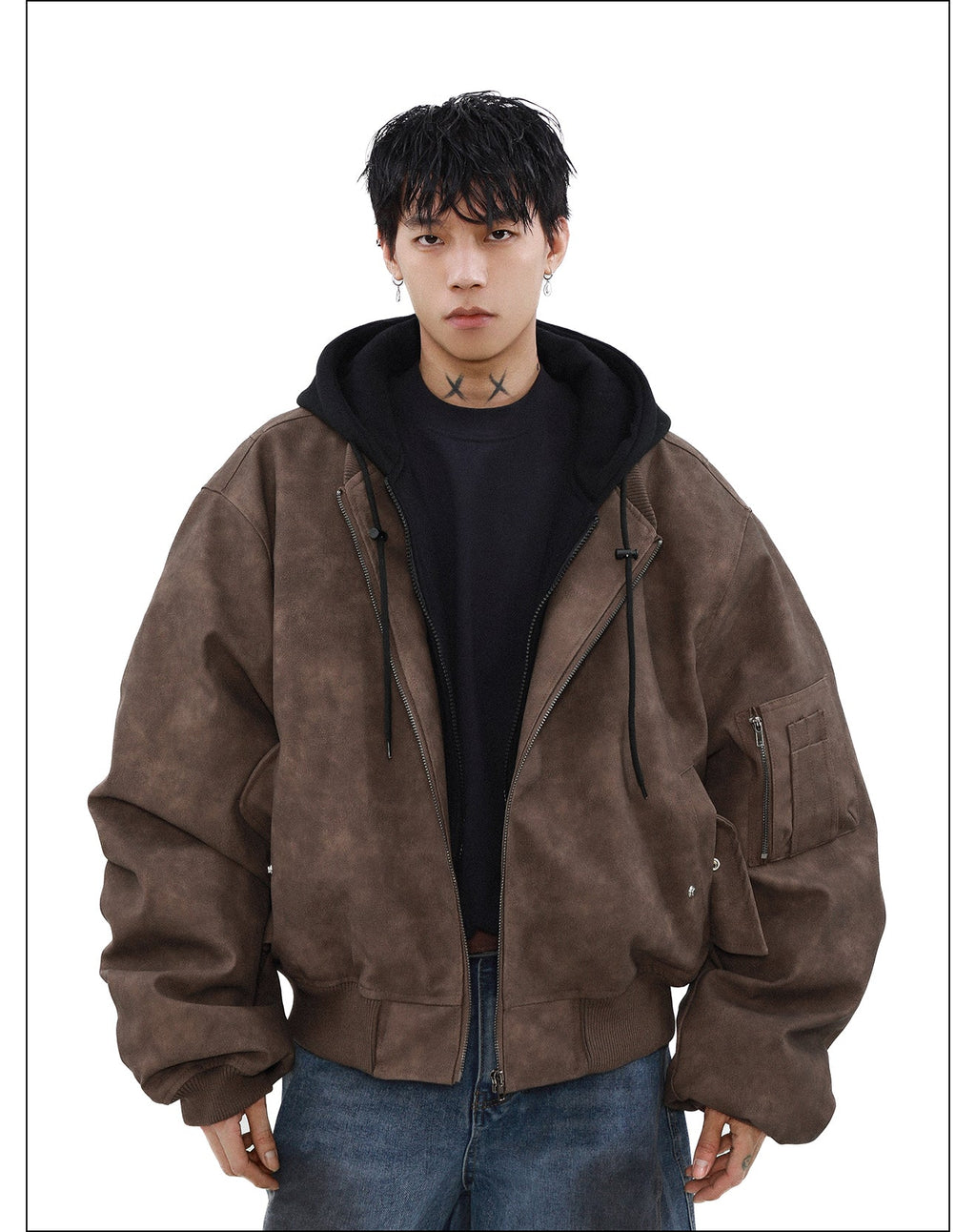 xoliverto.com MRNEARLY Vintage Faded Bomber Jacket