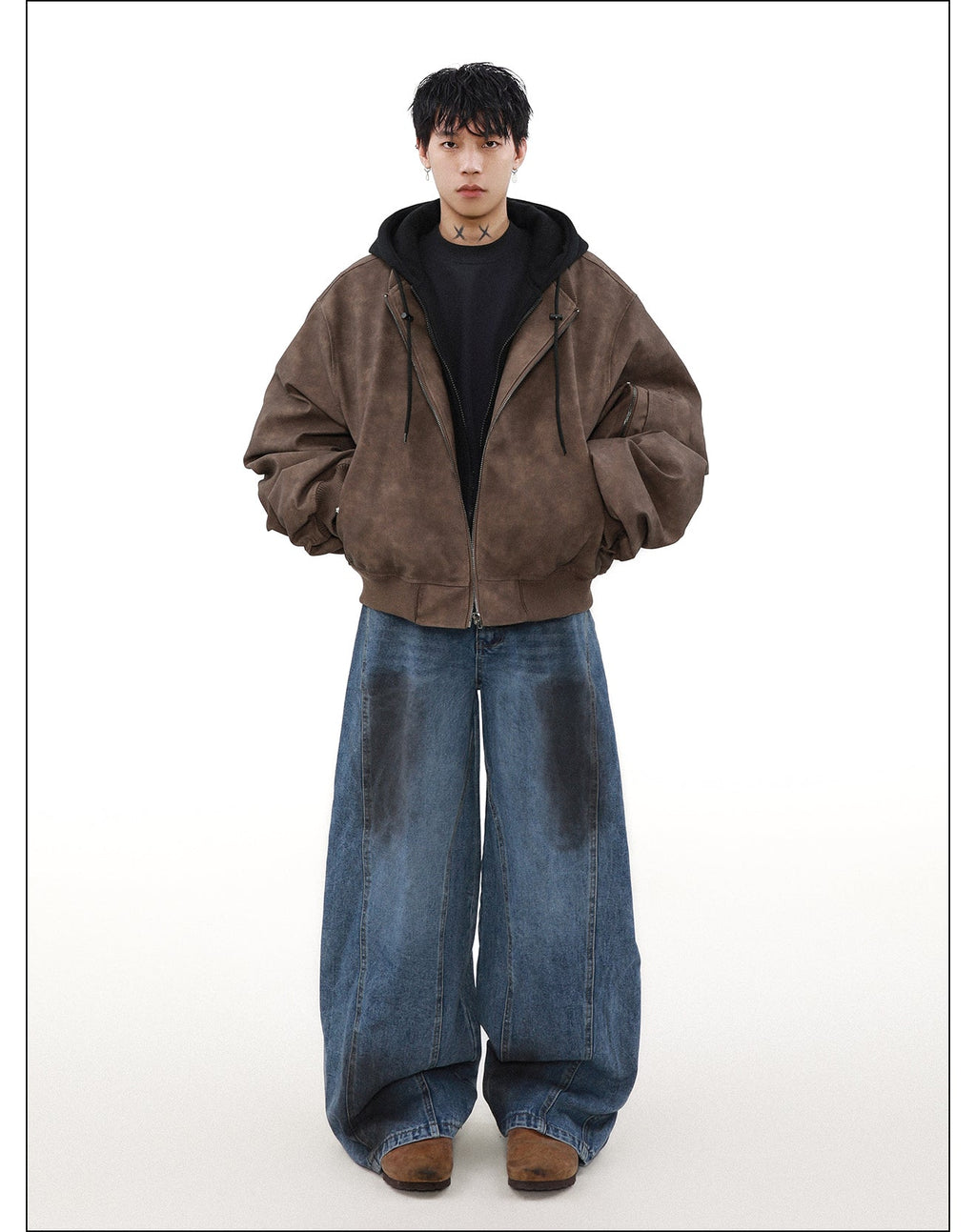xoliverto.com MRNEARLY Vintage Faded Bomber Jacket