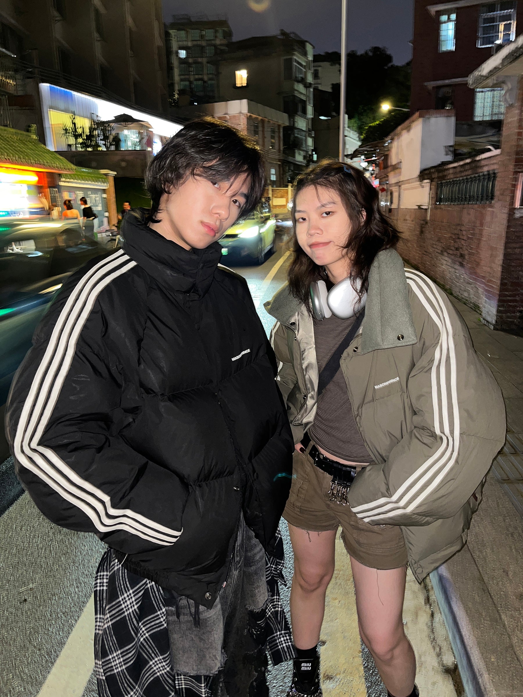 MASONPRINCE Striped Puffer Jacket by xoliverto.com