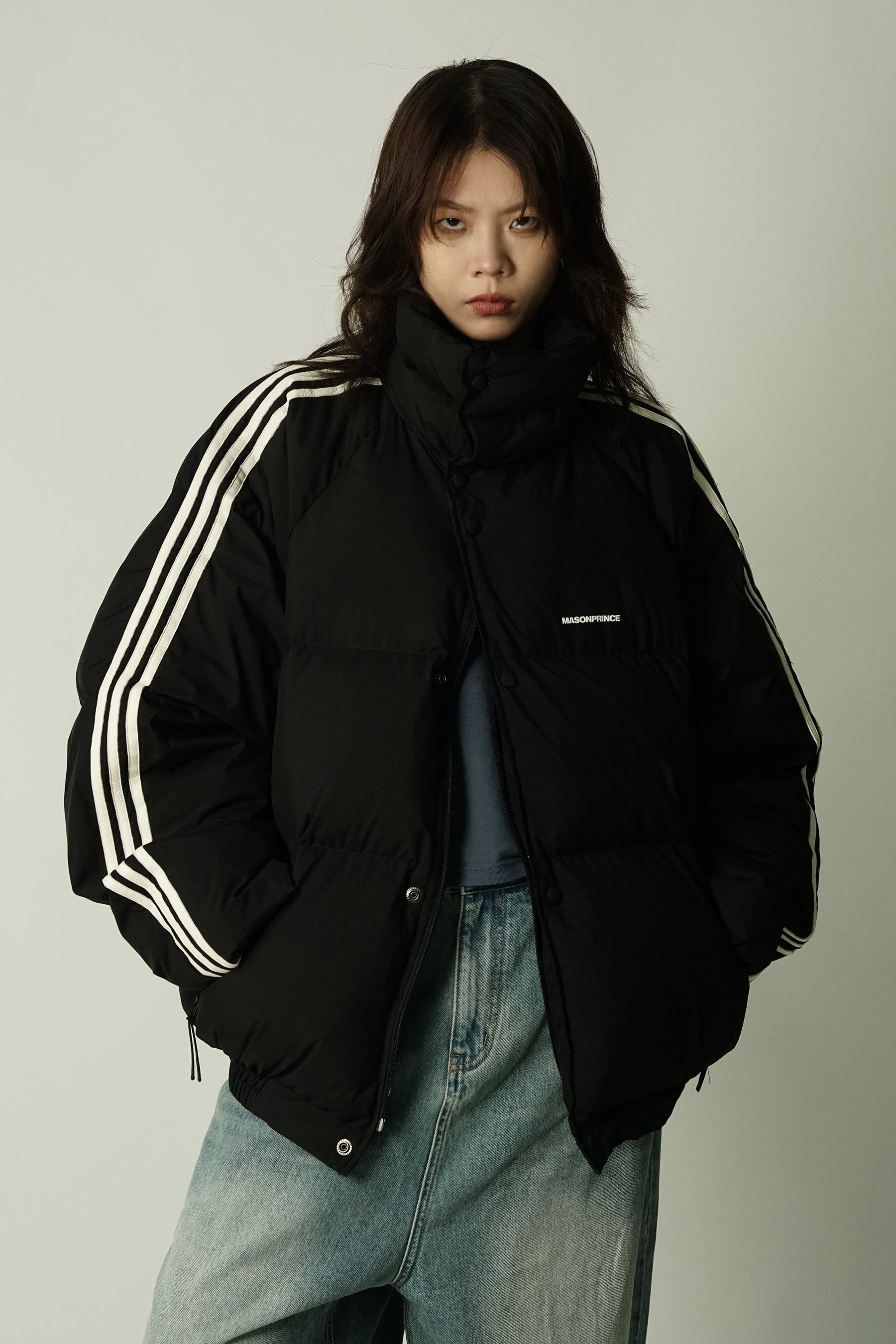 MASONPRINCE Striped Puffer Jacket by xoliverto.com