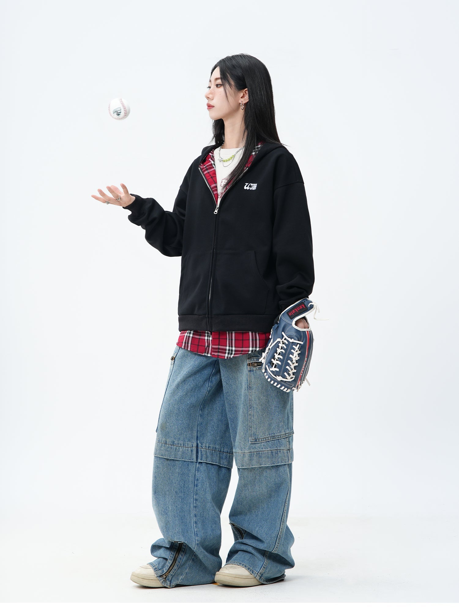 JUMPNEXT Layered Plaid Lined Zip Jacket by xoliverto.com