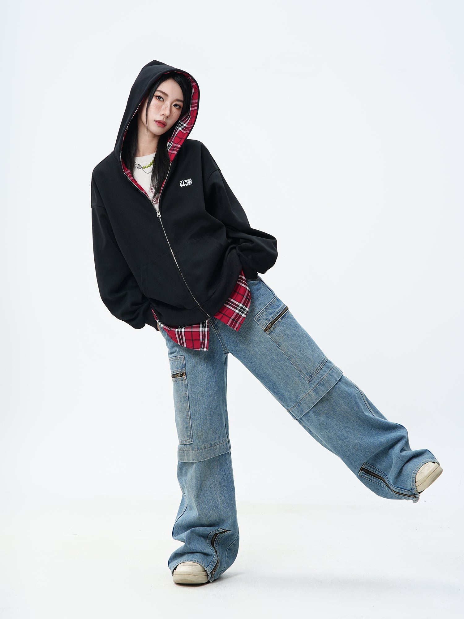 JUMPNEXT Layered Plaid Lined Zip Jacket by xoliverto.com