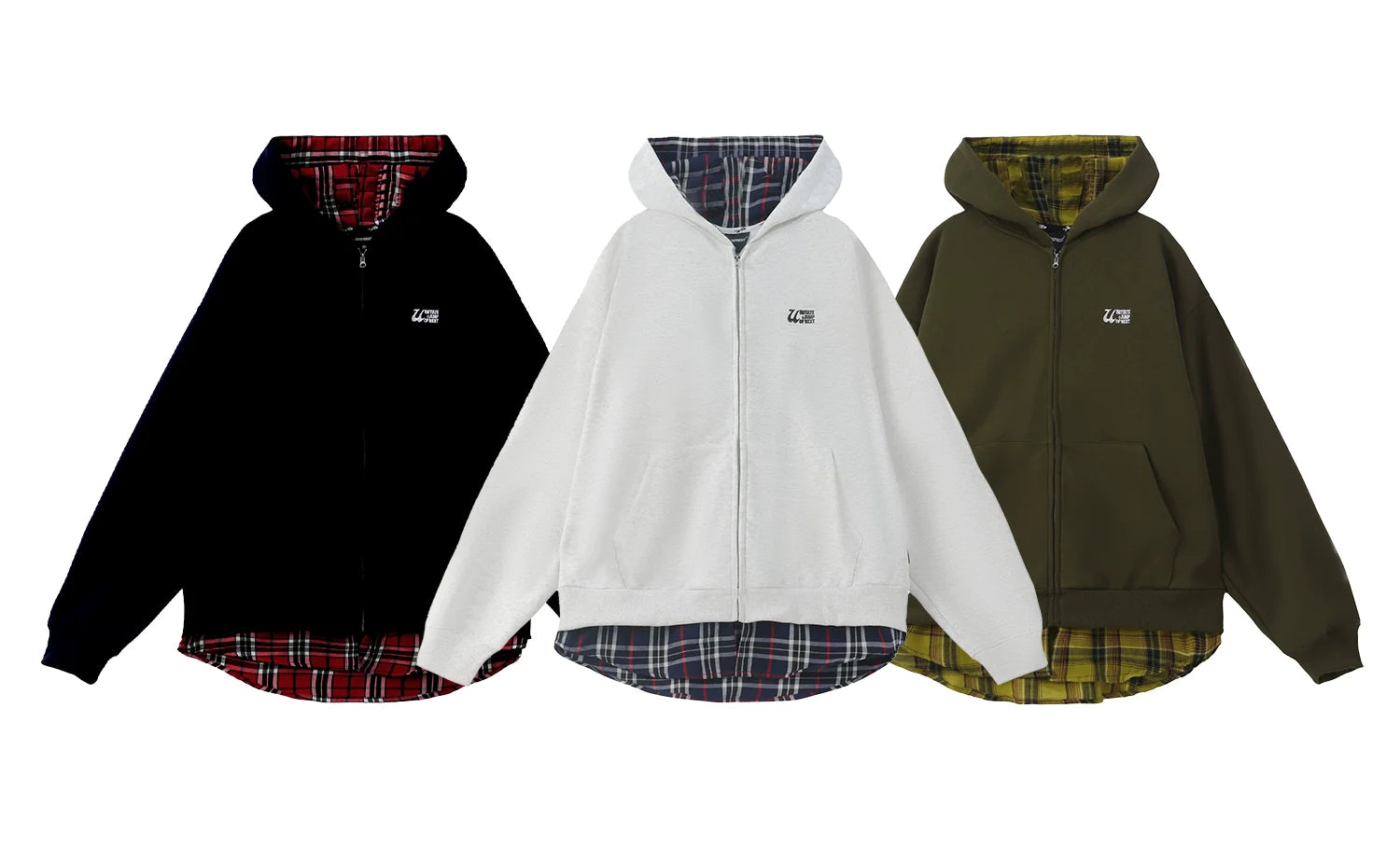 JUMPNEXT Layered Plaid Lined Zip Jacket by xoliverto.com