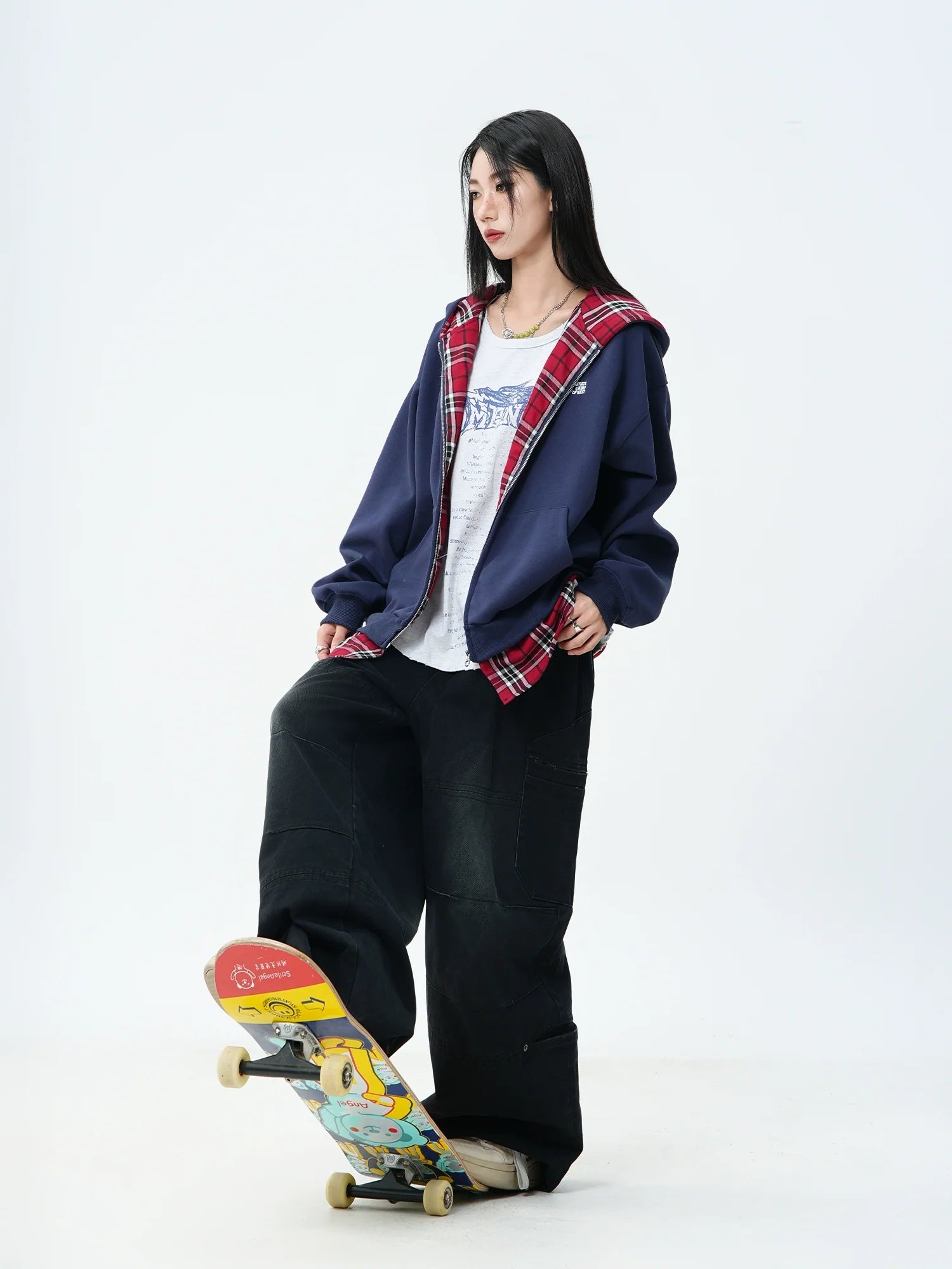 JUMPNEXT Layered Plaid Lined Zip Jacket by xoliverto.com
