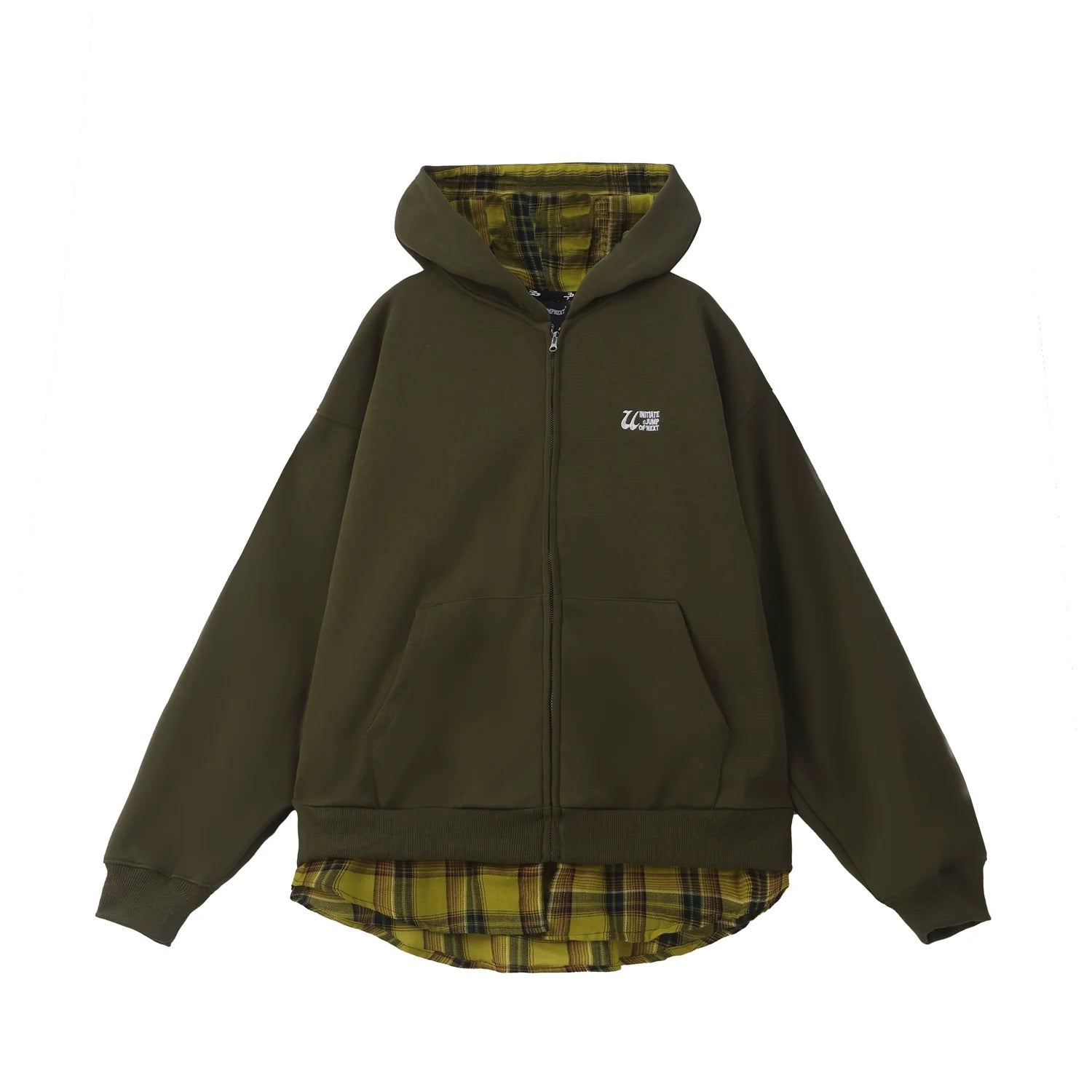 JUMPNEXT Layered Plaid Lined Zip Jacket by xoliverto.com