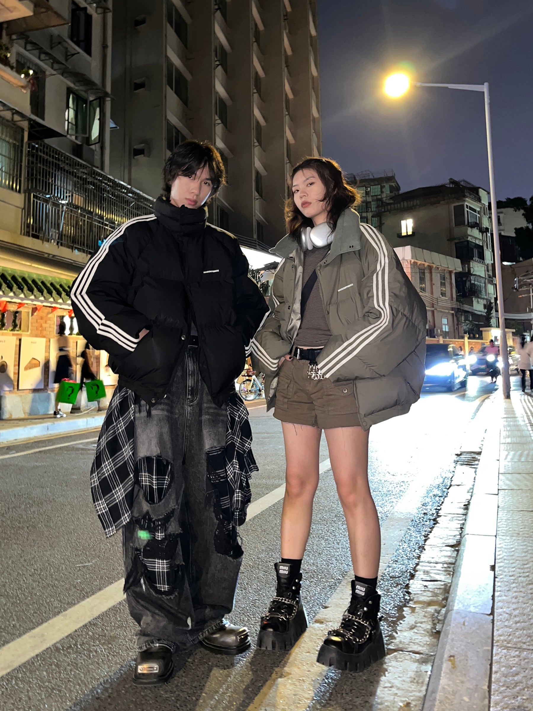 MASONPRINCE Striped Puffer Jacket by xoliverto.com