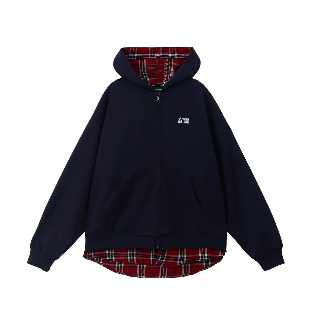 JUMPNEXT Layered Plaid Lined Zip Jacket by xoliverto.com