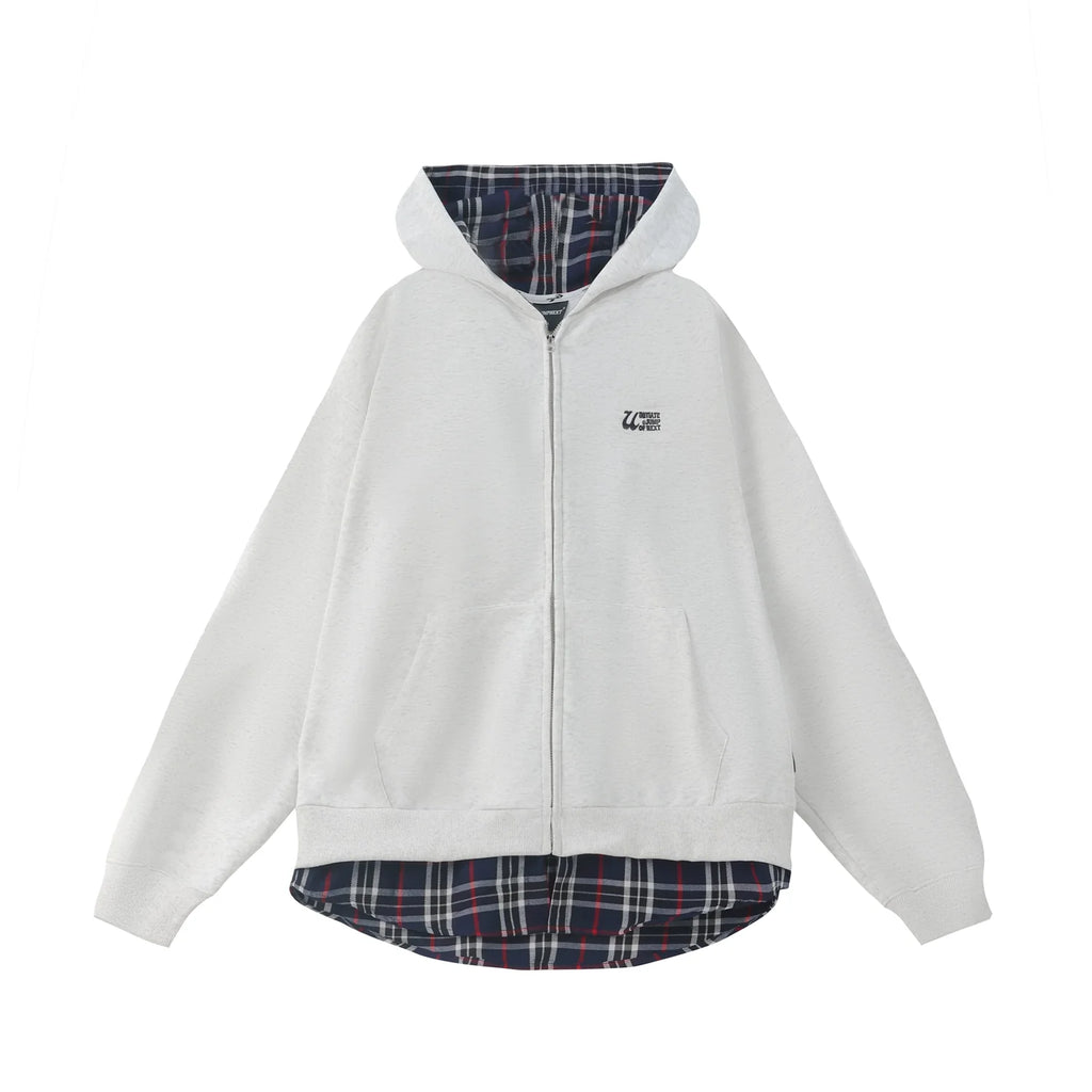 JUMPNEXT Layered Plaid Lined Zip Jacket by xoliverto.com