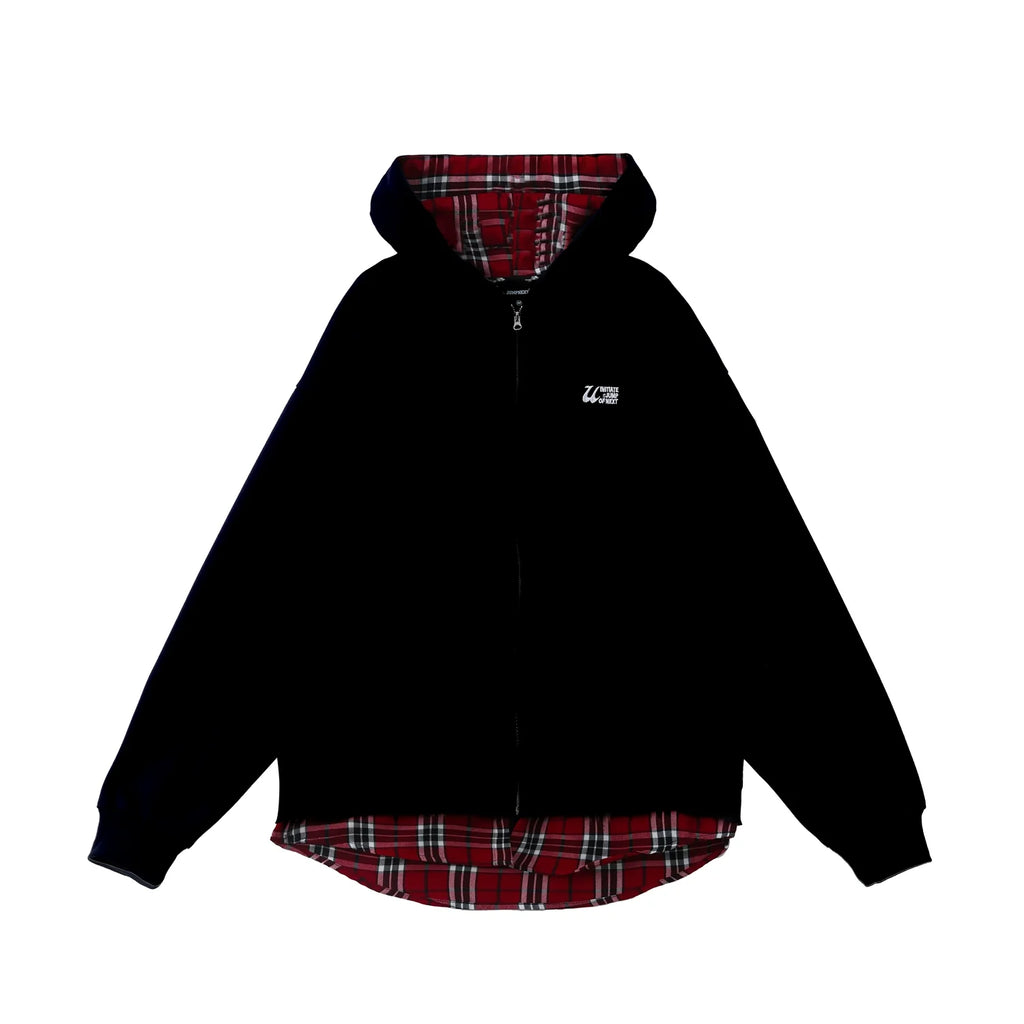 JUMPNEXT Layered Plaid Lined Zip Jacket by xoliverto.com