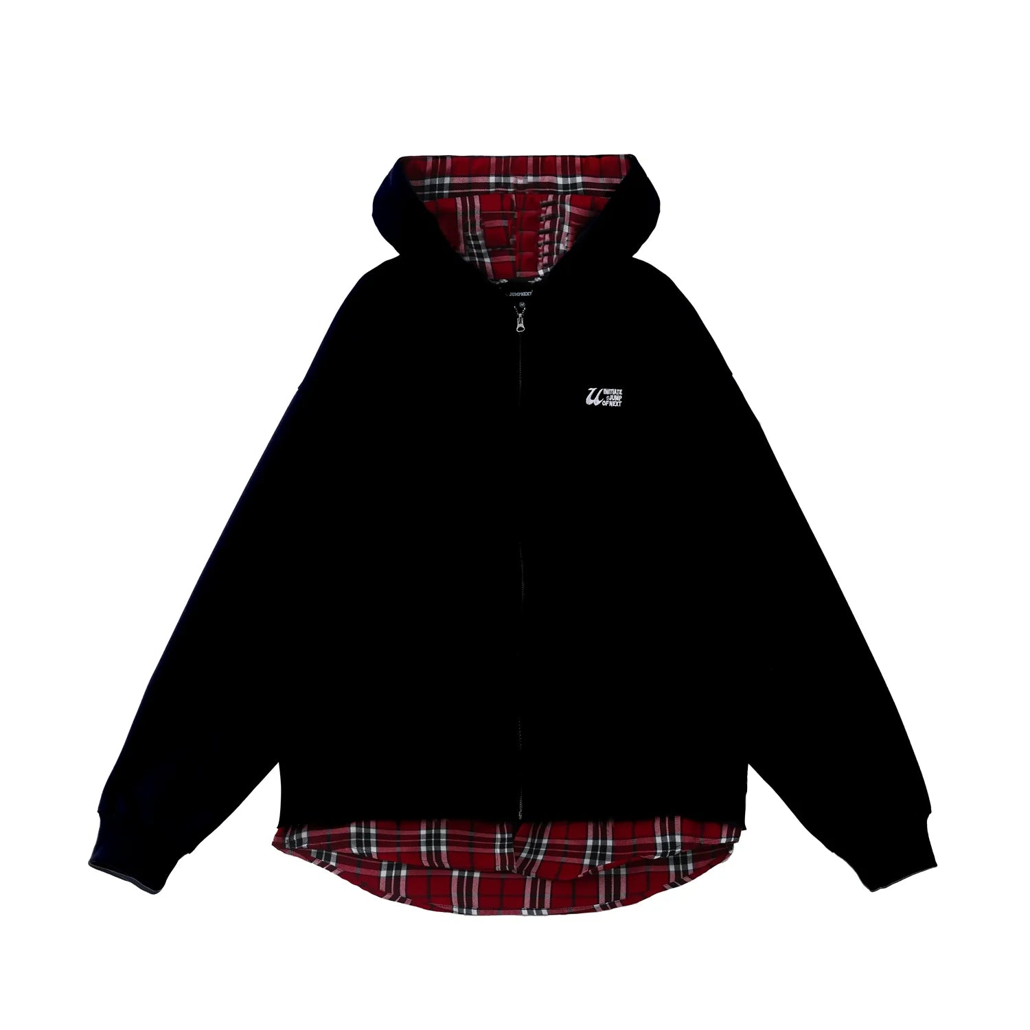JUMPNEXT Layered Plaid Lined Zip Jacket by xoliverto.com