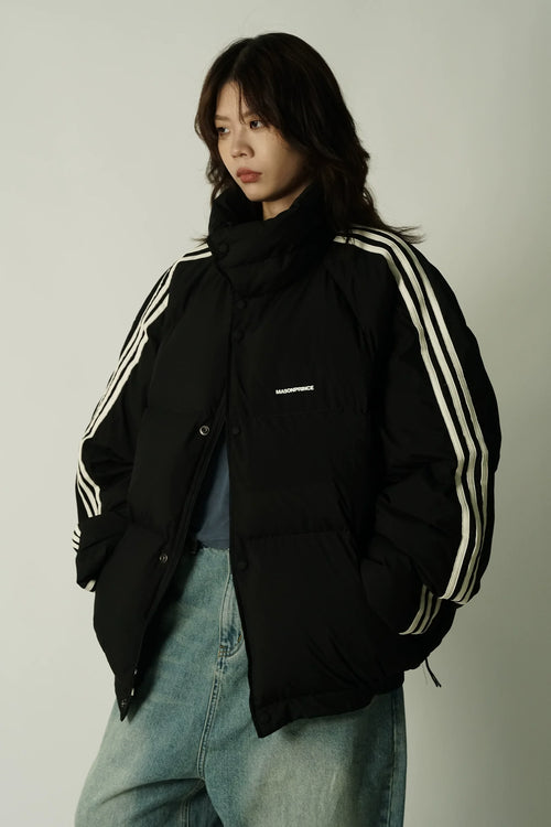 MASONPRINCE Striped Puffer Jacket by xoliverto.com