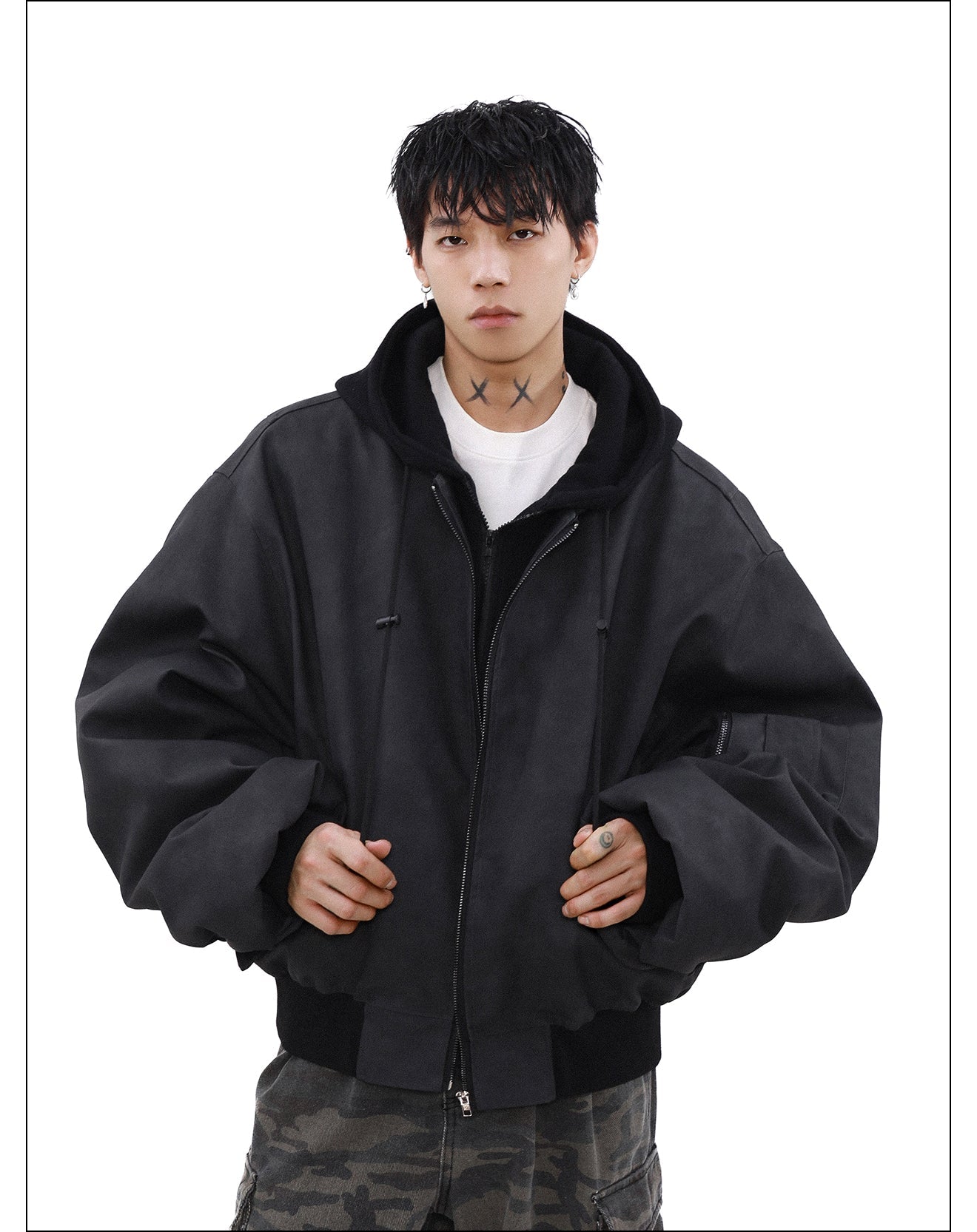xoliverto.com MRNEARLY Vintage Faded Bomber Jacket